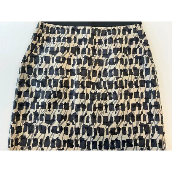 Classiques Entier Patterned Silk Wool Blend Straight Cut Skirt Career Women's 6 - Picture 3 of 16